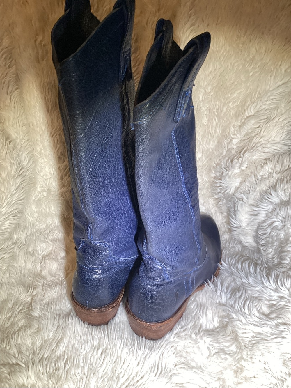 Frye women’s Navy blue Leather Western Boots size 9 - Picture 7 of 7
